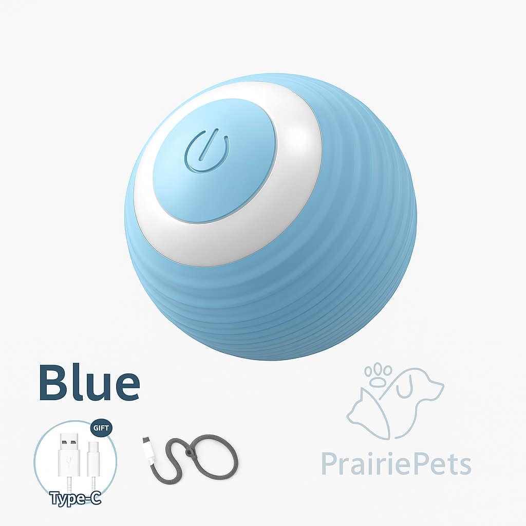 PrairiePets Smart Rolling Ball โ Interactive Rechargeable Toy for Cats & Small Dogs