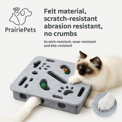 PrairiePets Felt Puzzle Box – Interactive Hunting Toy for Indoor Cats