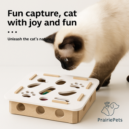 PrairiePets Felt Puzzle Box – Interactive Hunting Toy for Indoor Cats