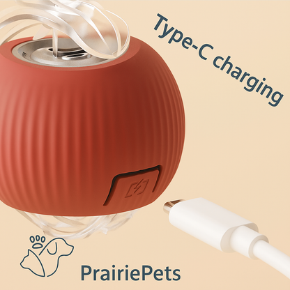 PrairiePets Smart Rolling Ball – Interactive Rechargeable Toy for Cats & Small Dogs