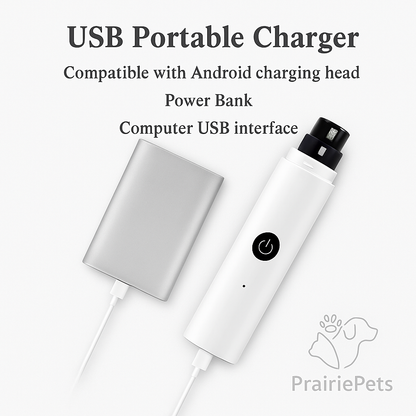 PrairiePets Electric Nail Grinder – Rechargeable Clipper with LED Light for Cats & Dogs