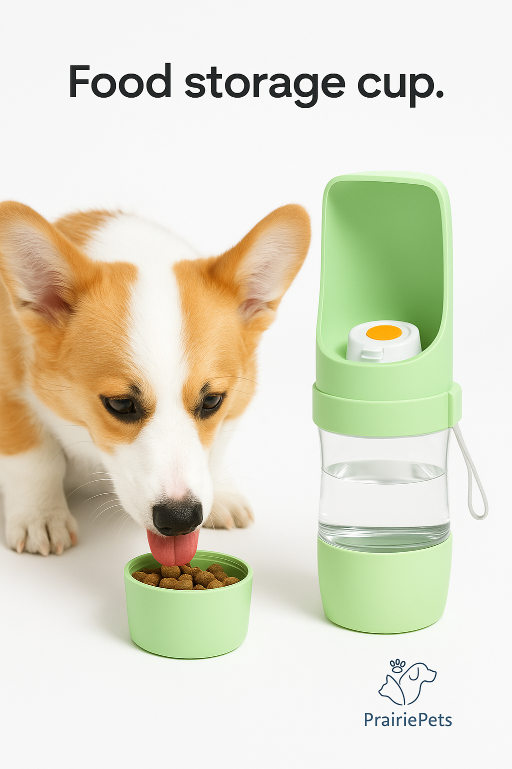 PrairiePets™ 2-in-1 Travel Water Bottle & Food Bowl