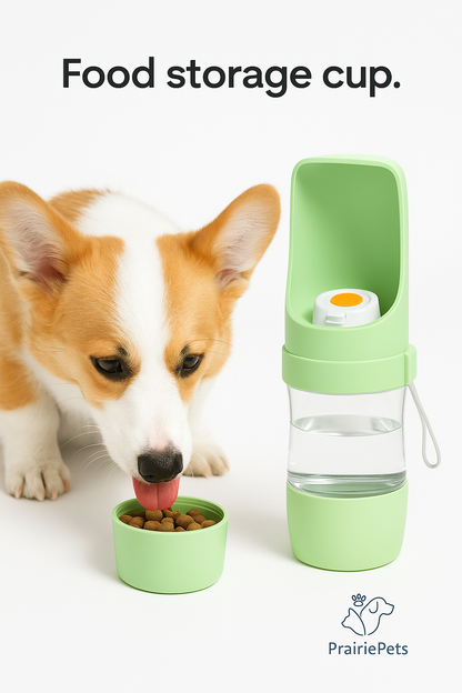 PrairiePets™ 2-in-1 Travel Water Bottle & Food Bowl