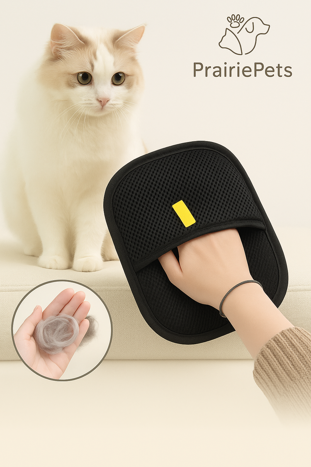 PrairiePets™ GroomEase – Pet Hair Removal Grooming Glove