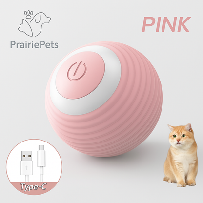 PrairiePets Smart Rolling Ball – Interactive Rechargeable Toy for Cats & Small Dogs