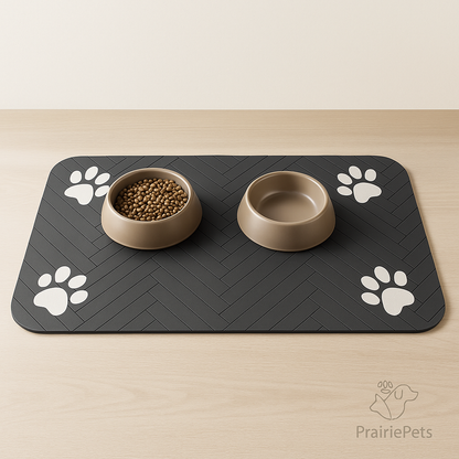 PrairiePets Absorbent Feeding Mat – Quick-Dry Waterproof Placemat for Dogs & Cats
