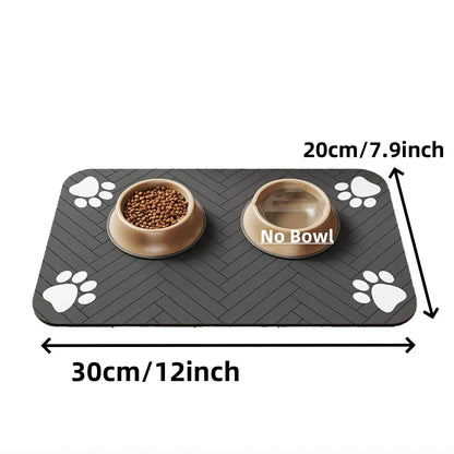 PrairiePets Absorbent Feeding Mat – Quick-Dry Waterproof Placemat for Dogs & Cats