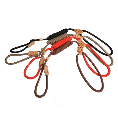 PrairiePets Slip Rope Dog Leash – Adjustable, Heavy-Duty Lead for Medium & Large Dogs