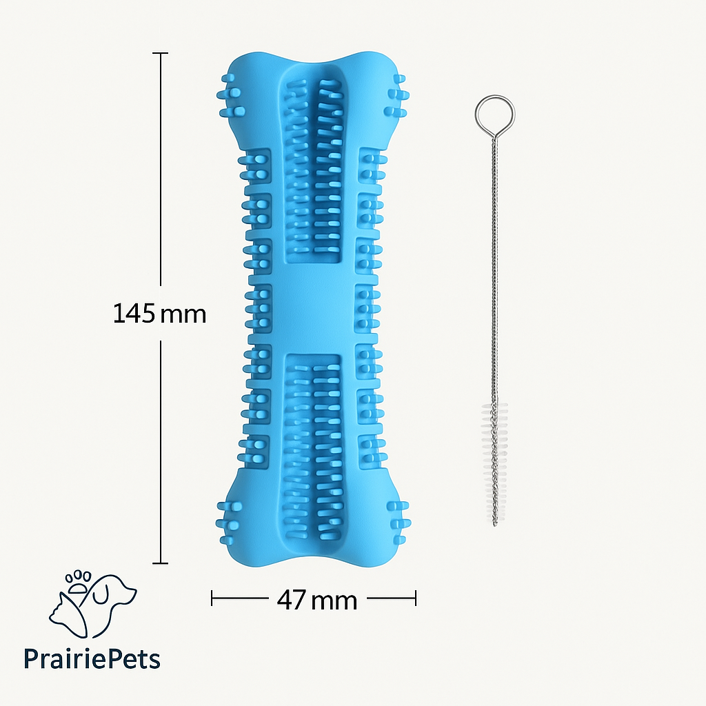 PrairiePets Dog Toothbrush Chew Stick – Dental Cleaning Toy for Puppies & Small Dogs