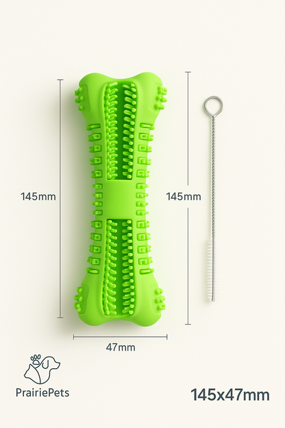 PrairiePets Dog Toothbrush Chew Stick – Dental Cleaning Toy for Puppies & Small Dogs