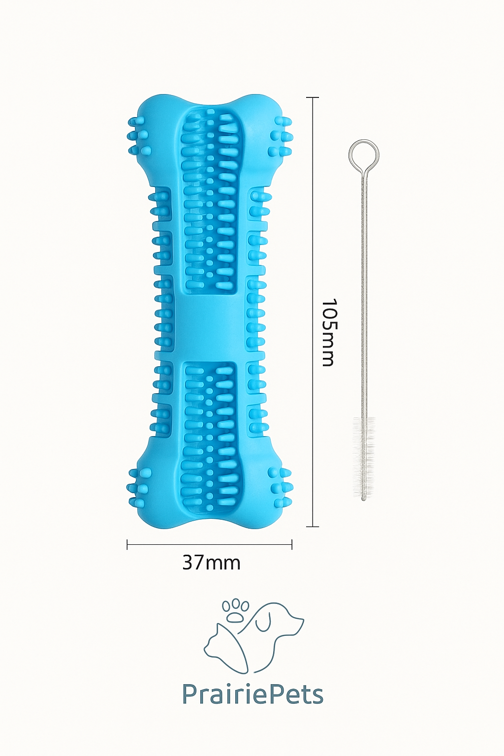 PrairiePets Dog Toothbrush Chew Stick – Dental Cleaning Toy for Puppies & Small Dogs