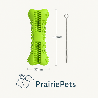 PrairiePets Dog Toothbrush Chew Stick – Dental Cleaning Toy for Puppies & Small Dogs